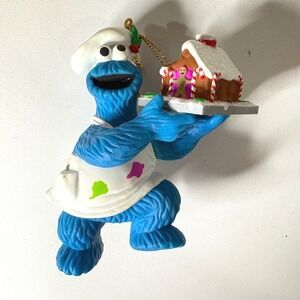 Jim Henson Cookie Monster Chef Gingerbread House Ornament Christmas Holiday 1992